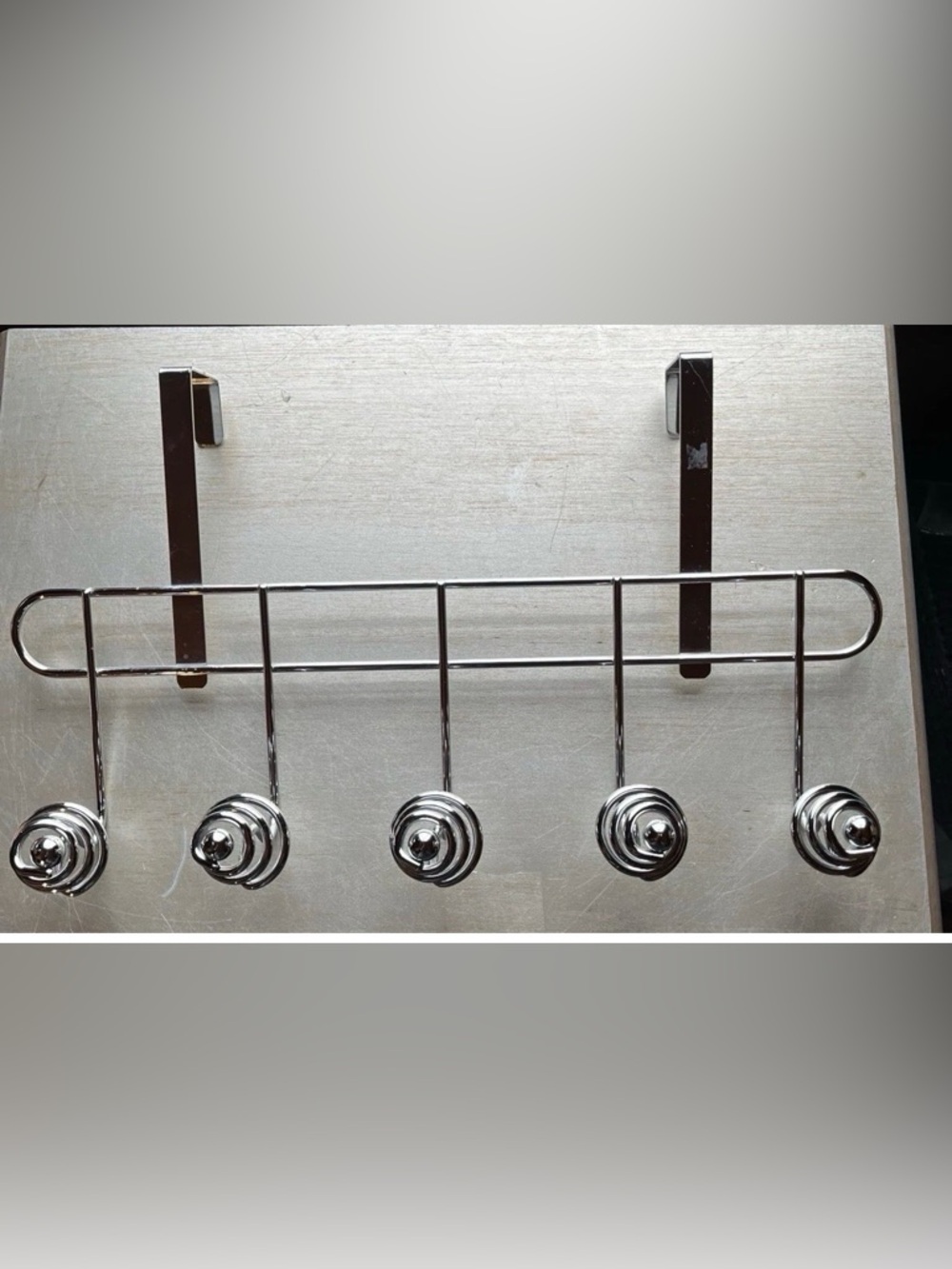 Luxury Over Door Hook Rack 6 Spiral Hooks Chrome Heavy Duty Organizer